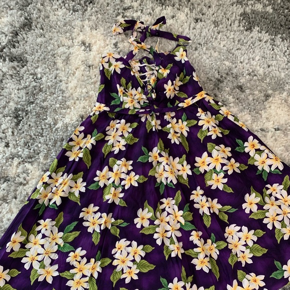 Purple Floral Backless Women’s Dress Size M - Picture 9 of 14